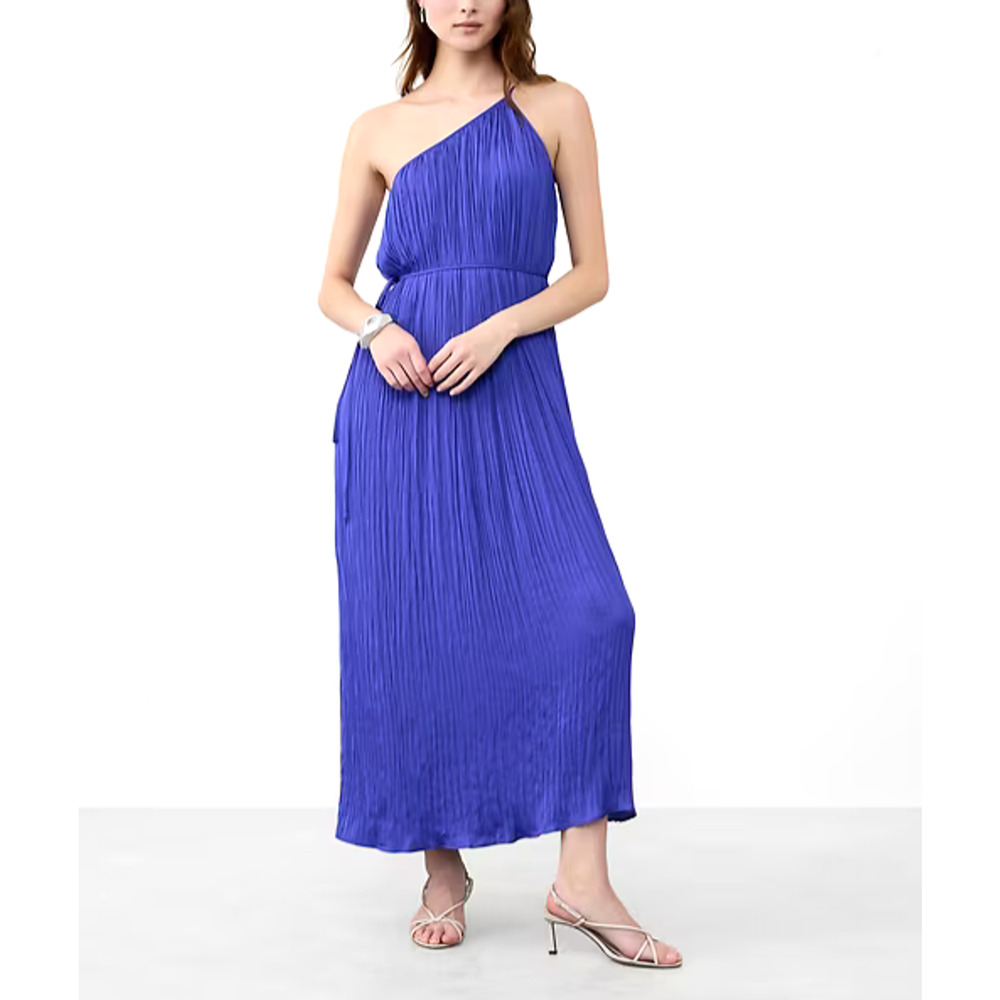 B0 NWoT BANANA REPUBLIC One Shoulder Pleated Maxi Lined Dress Purple Size S $160 - Picture 1 of 5